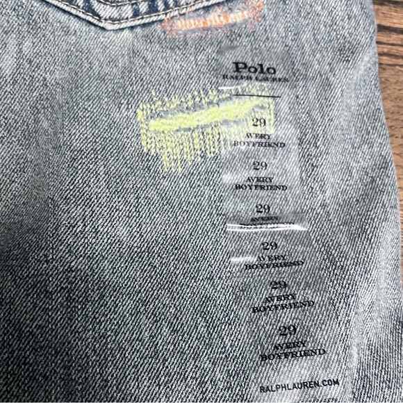 NWT Avery Boyfriend Polo Jeans w/ Lots of Stitching Patches in Pristine Shape!! - Picture 8 of 12
